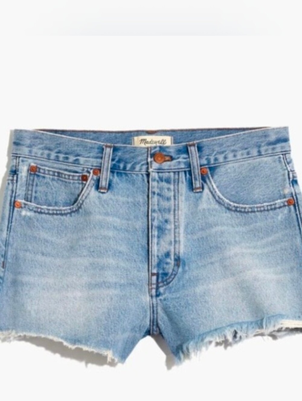 Madewell Light Blue High-Rise Cutoff Denim Shorts Cedarcrest Wash Sz 29
